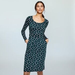 BODEN‎ Mabel Jersey Dress in Green Floral Modal Size 4R Pockets